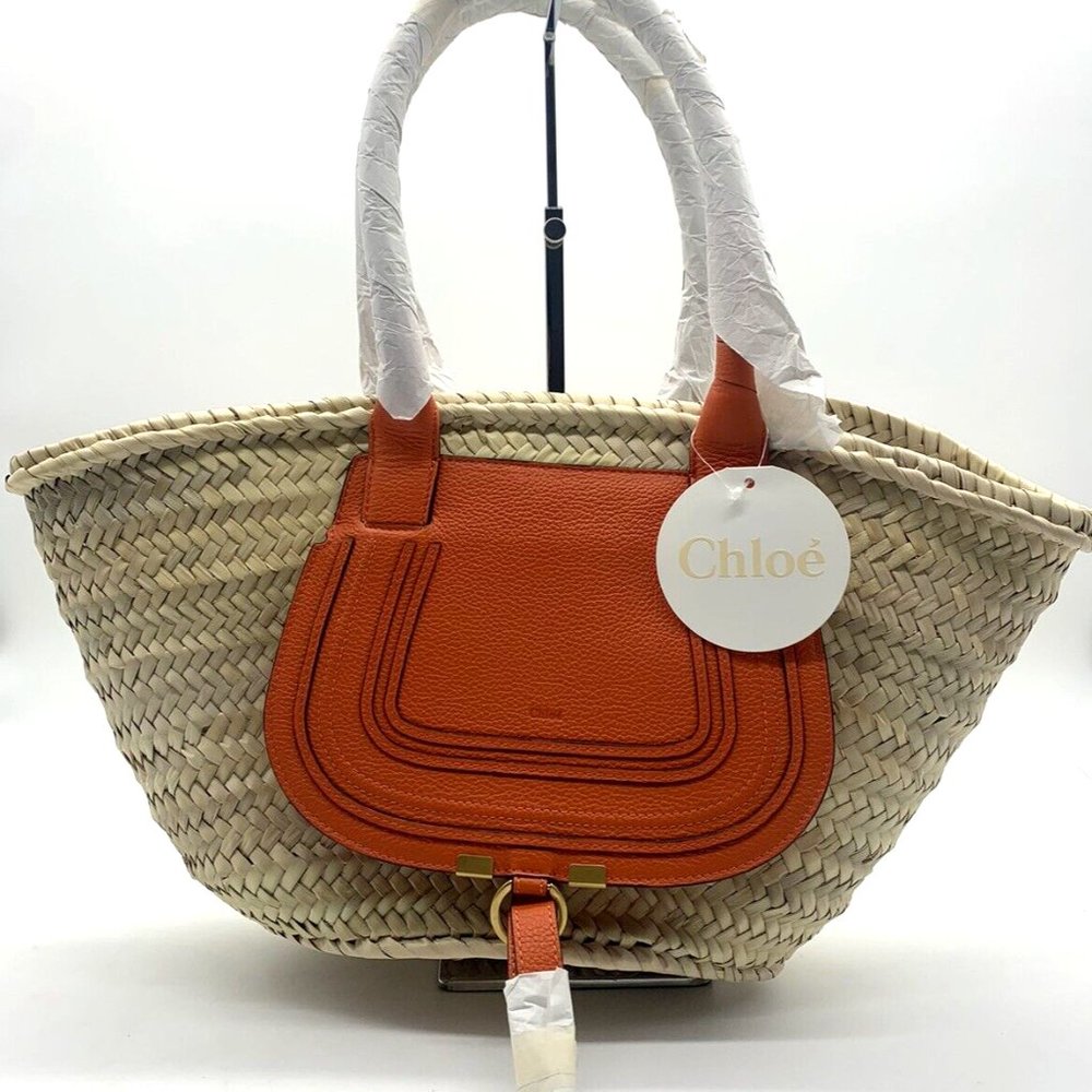 Chloé Medium Marcie Woven Raffia Tote